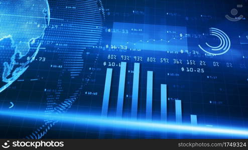 Digital financial chart bars, Financial investment trends around the world, Big data and stock market, Business and finance background