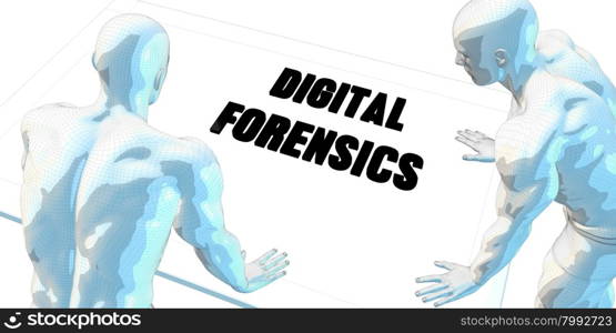 Digital Forensics Discussion and Business Meeting Concept Art. Digital Forensics