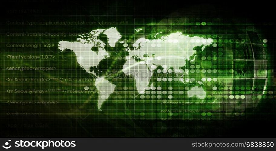 Digital Global Technology Concept Abstract Background. Global Technology Concept