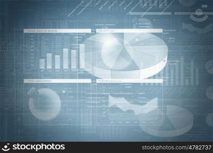 Digital graph background. Background image with multi media graphs and diagrams