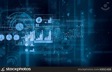 Digital graph background. Background image with multi media graphs and diagrams