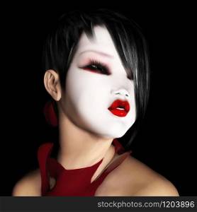 Digital Illustration of a female japanese Face