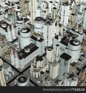 Digital Illustration of a futuristic City