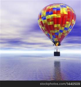 Digital Illustration of a Hot Air Balloon