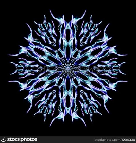 Digital Illustration of a kaleidoscopic Mandala