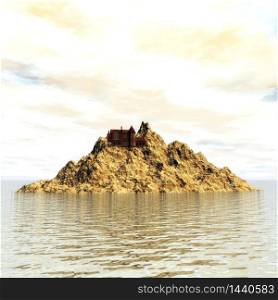 Digital Illustration of a lonely Island