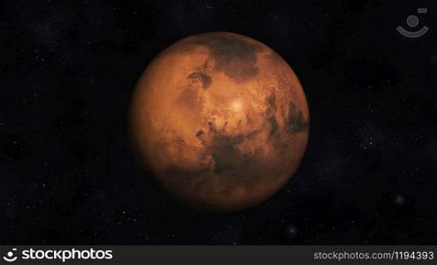 Digital Illustration of Planet Mars