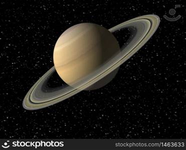Digital Illustration of Planet Saturn