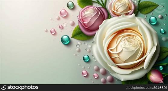 Digital Illustration of Realistic Rose Flower Blooming