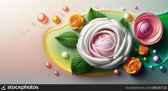 Digital Illustration of Rose Flower Blooming
