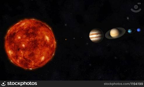 Digital Illustration of the Solar System