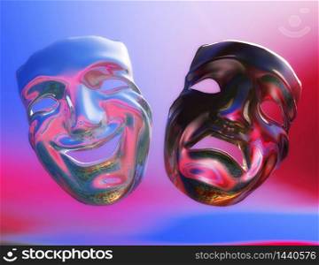 Digital Illustration of Theater Masks