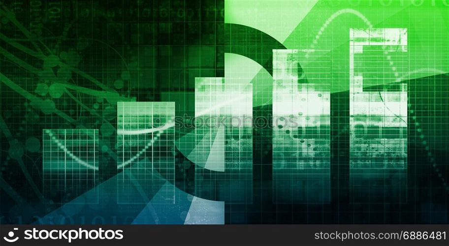 Digital Marketing Abstract Background with Business Chart. Digital Marketing