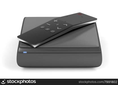 Digital media player with modern remote control with touch panel