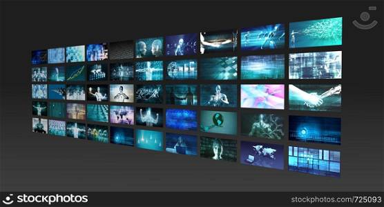 Digital Multimedia Entertainment and Internet Business Concept. Digital Multimedia