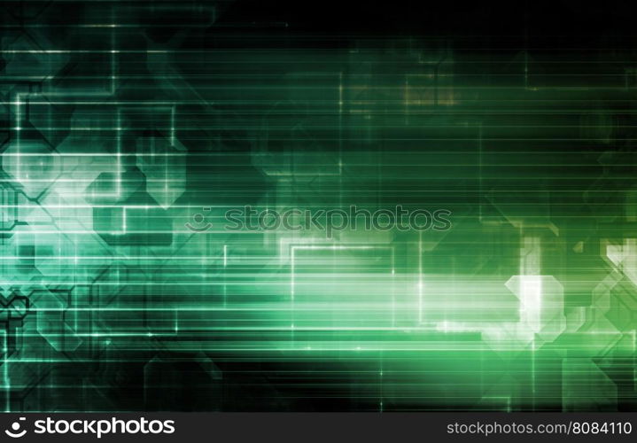 Digital Network Technology as a Abstract Concept Art. Digital Network Technology