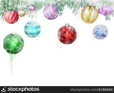 Digital Painting Of Christmas Decorations