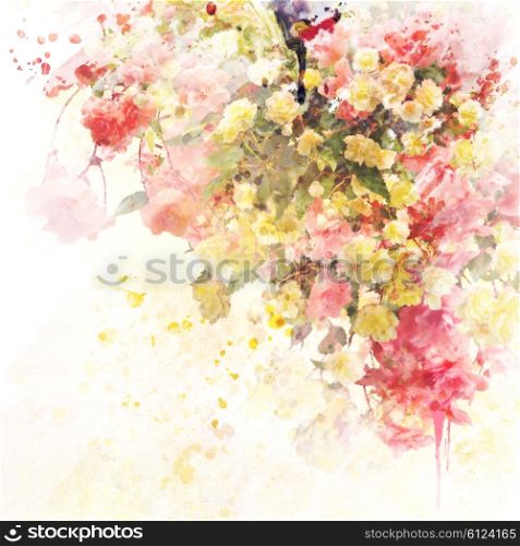 Digital Painting of Floral Background