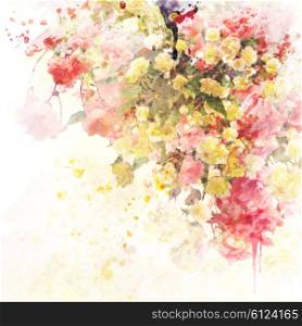 Digital Painting of Floral Background