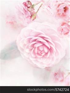 Digital Painting Of Pink Roses
