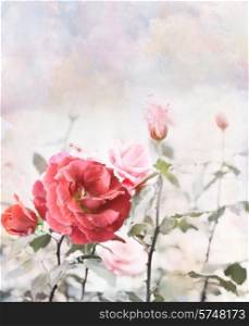 Digital Painting Of Red Roses