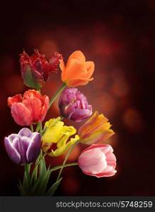 Digital Painting Of Tulip Flowers