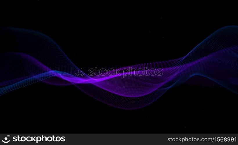 Digital particles wave flow abstract background concept