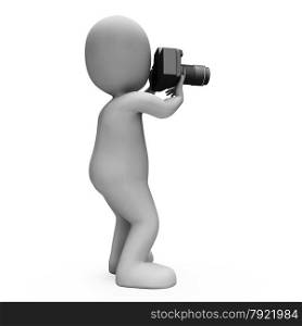 Digital Photo Character Showing Snapshot Dslr And Photography