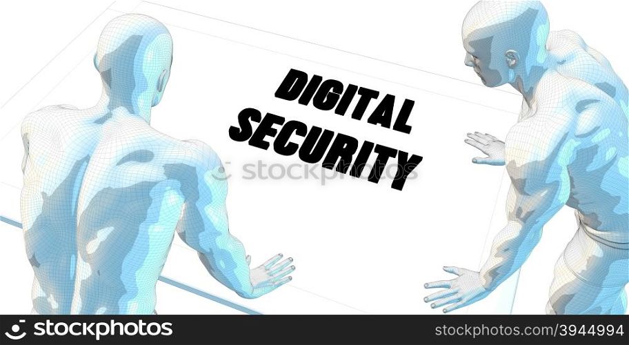 Digital Security Discussion and Business Meeting Concept Art. Digital Security