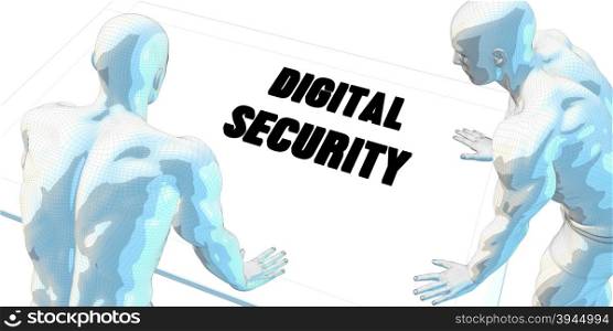 Digital Security Discussion and Business Meeting Concept Art. Digital Security