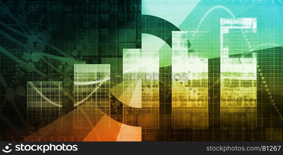 Digital Technology Background with Futuristic Chart Concept. Digital Technology Background