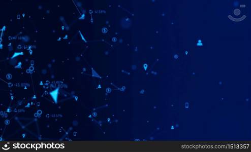Digital Technology Data Network and Communication Concept Abstract Background