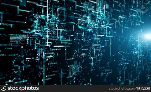 Digital Technology Network Data and Communication Concept Abstract Background