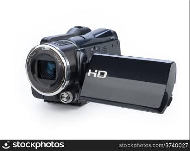 Digital video camera isolated on white background