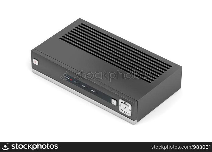 Digital video recorder or iptv receiver on white background, 3D illustration