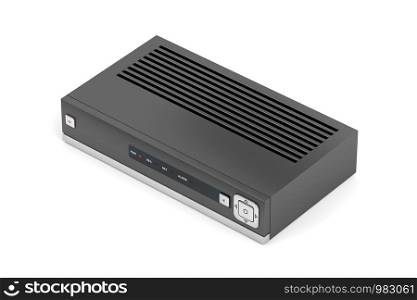 Digital video recorder or iptv receiver on white background, 3D illustration