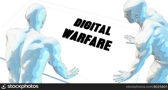 Digital Warfare Discussion and Business Meeting Concept Art. Digital Warfare