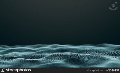 Digital wave Futuristic technology abstract background animation 3D rendering