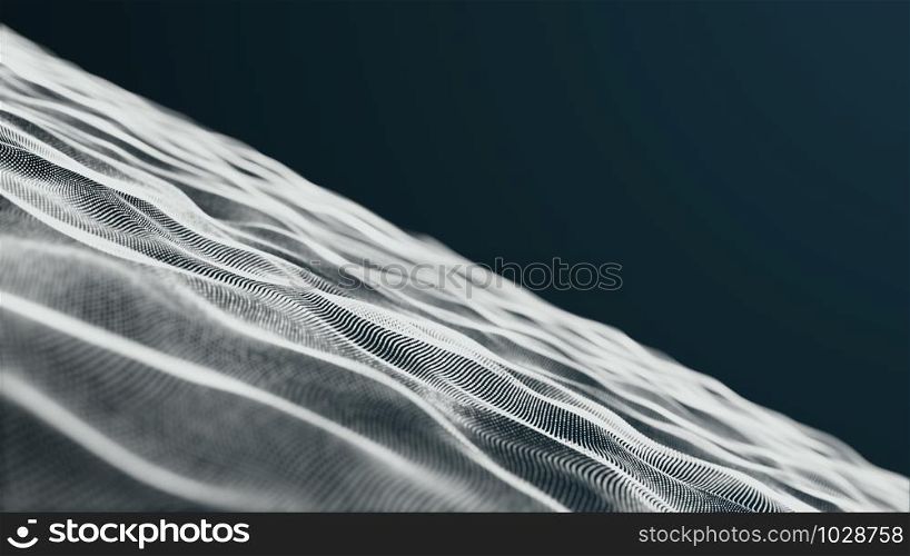 Digital wave Futuristic technology abstract background animation 3D rendering