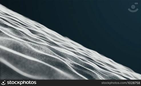 Digital wave Futuristic technology abstract background animation 3D rendering
