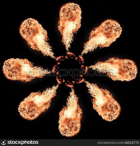 Digitally enhanced image of fire patterns