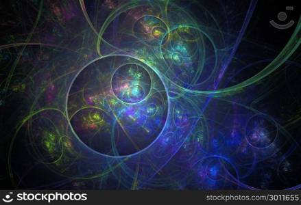 Digitally generated fractal texture of blue color, abstract background.