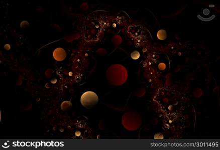 Digitally generated fractal texture of orange color, abstract background.