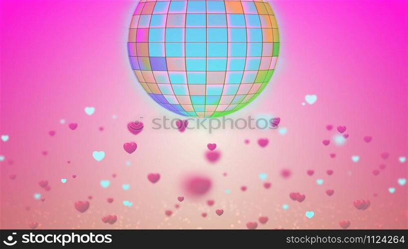 Digitally Generated Sparkle disco ball background 3D rendering