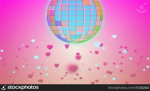 Digitally Generated Sparkle disco ball background 3D rendering