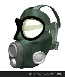 Digitally render of a simple gas mask, 3d illustration.