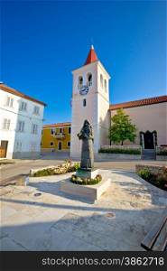 Diklo square and church view, Dalmatia, Croatia