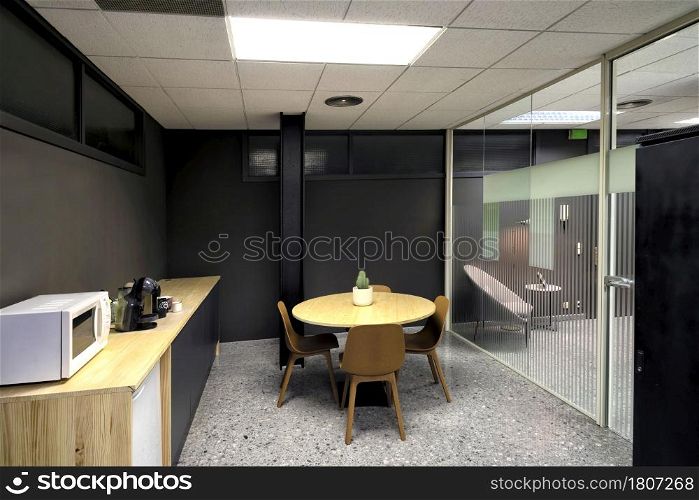 Dining room in the office center or university