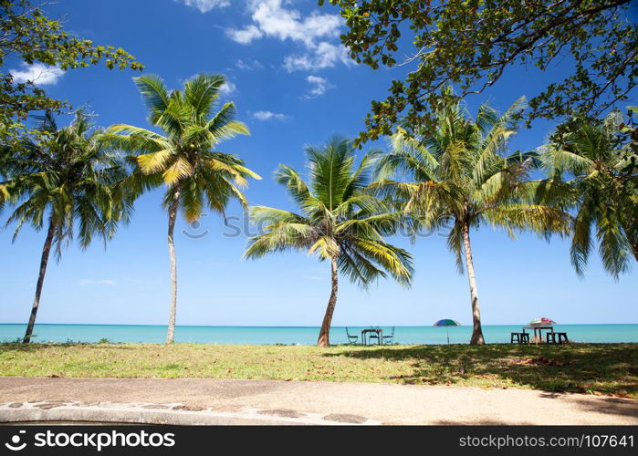 dining table on the beach waiting for the tourist