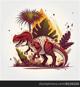 Dinosaur cartoon illustration. Generative Ai. High quality illustration. Dinosaur cartoon illustration. Generative Ai.